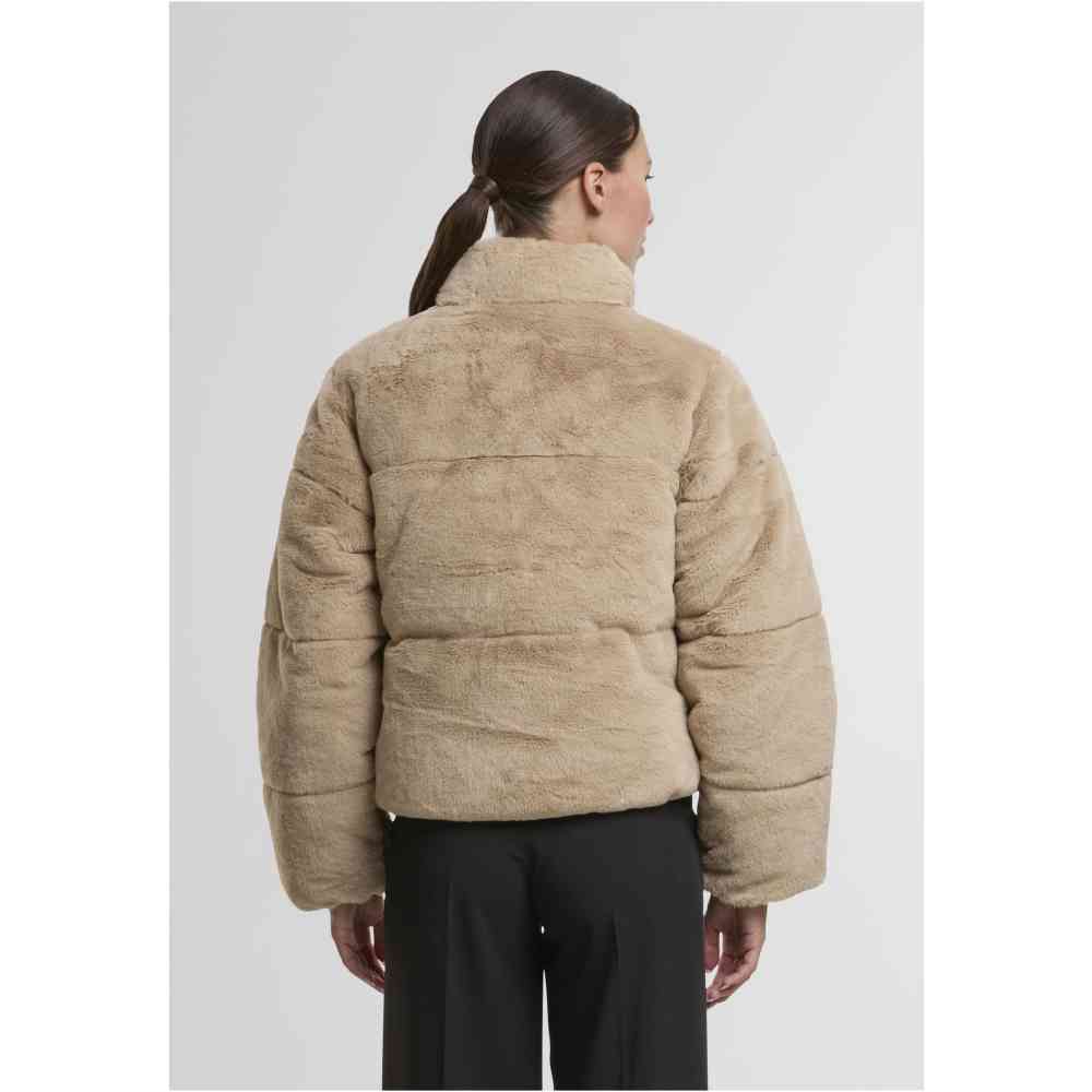 Urban Classics - Short Faux Fur Gewatteerd jack - Beige
